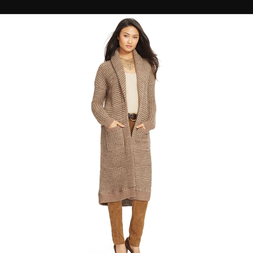 **Lauren by RL Open Front Knit Shawl**